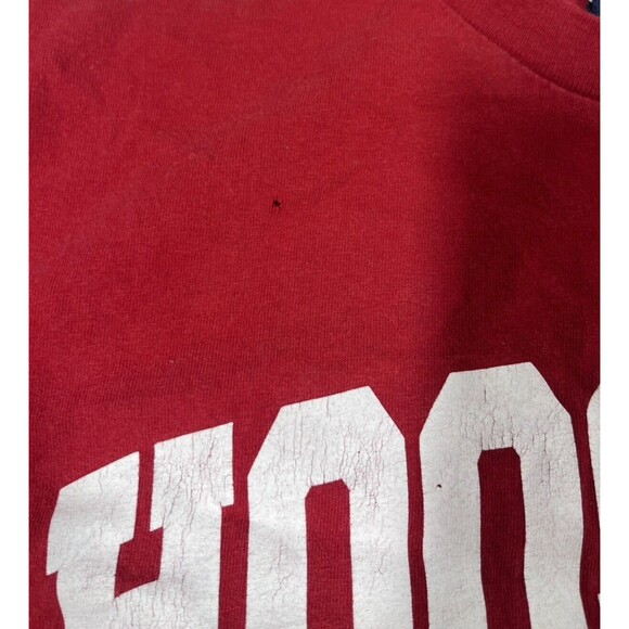 Vintage AS Sports IU Indiana Hoosiers Tee Red Adult Large Y2K 90s Distressed - Picture 3 of 6